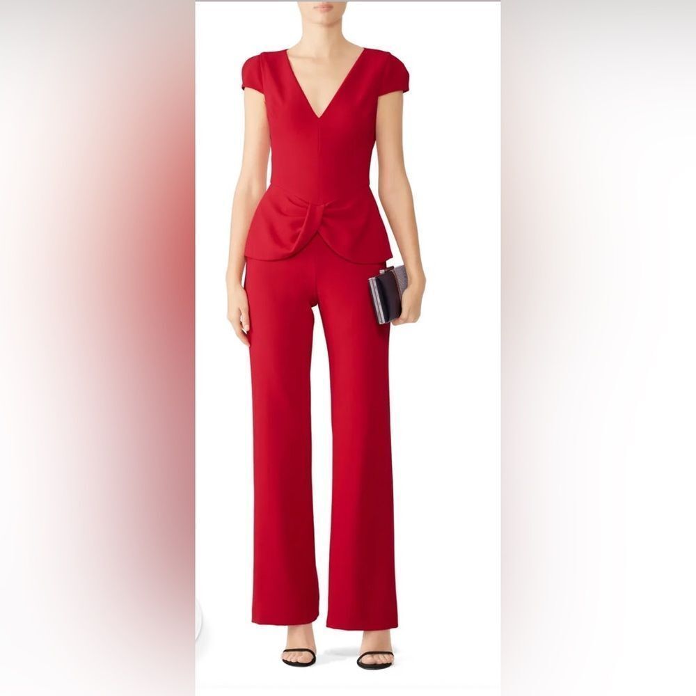 Black Halo Red Harlow Jumpsuit Size 2